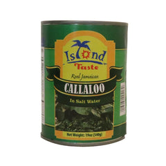 Can of Island Taste Callaloo on a white background